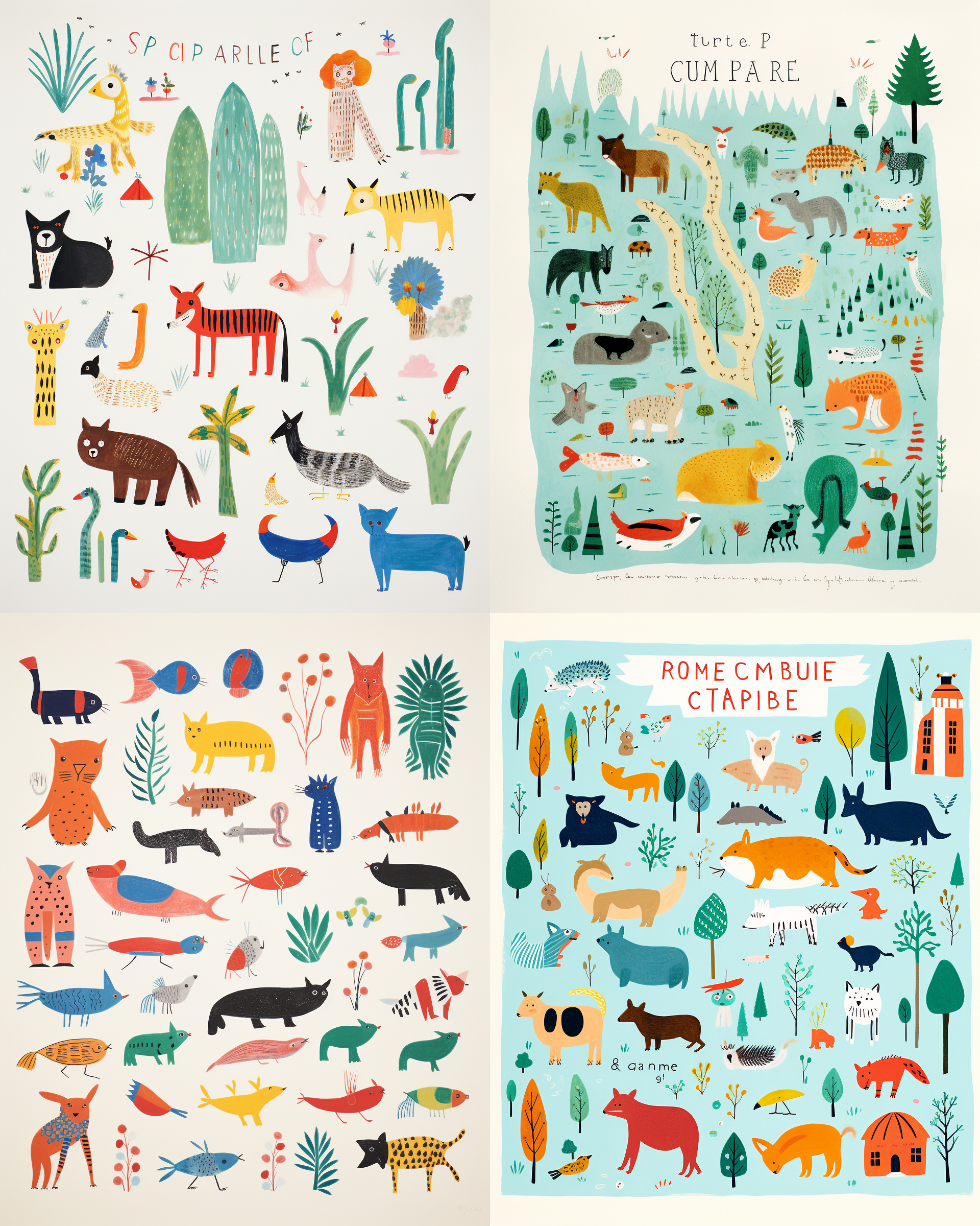 Midjourney - Carte avec animaux Amérique du Sud
