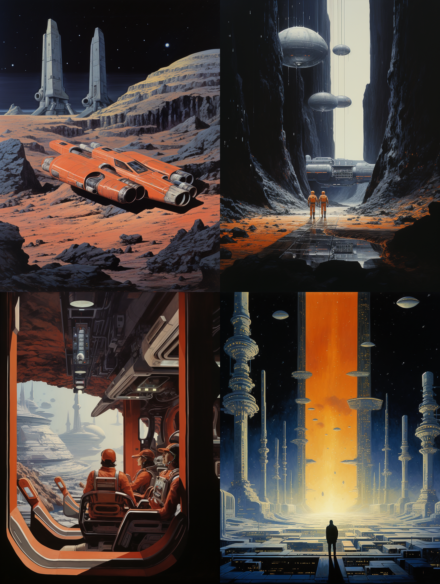 Midjourney - Scène de science-fiction avec vaisseau