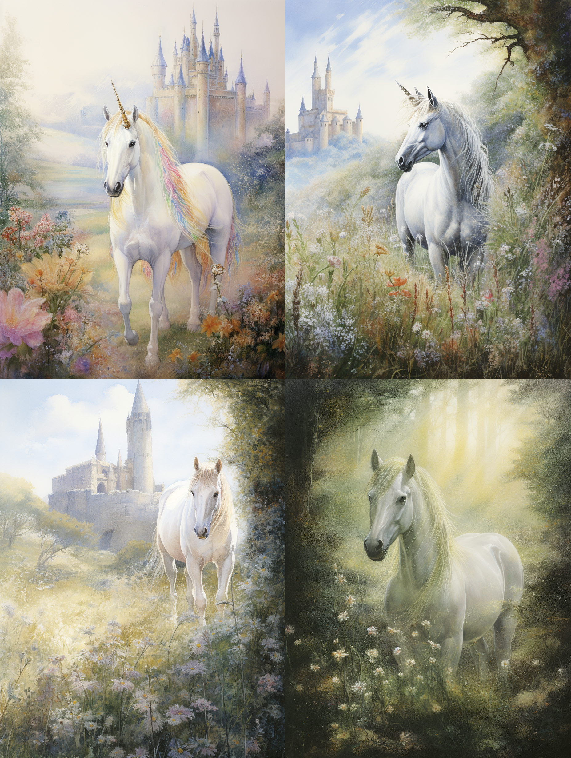 Midjourney - Scène fantasy avec licorne