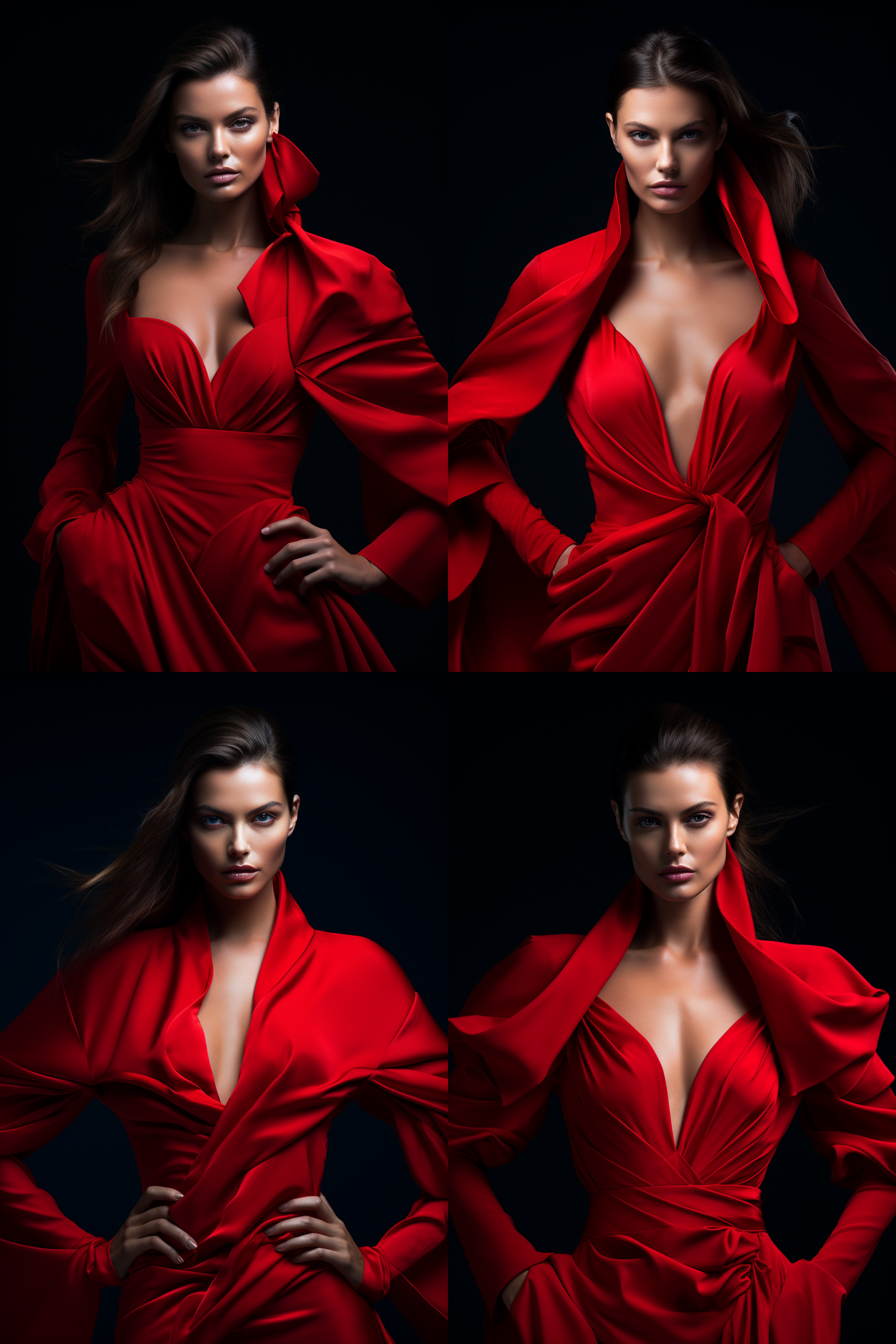 Midjourney - photographie femme robe rouge