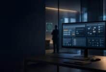 Illustration de GPT-6 Astra utilisant plusieurs logiciels professionnels sous supervision humaine